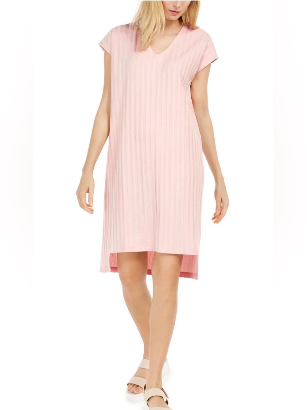 Eileen Fisher Ribbed Hi-lo Shift Dress